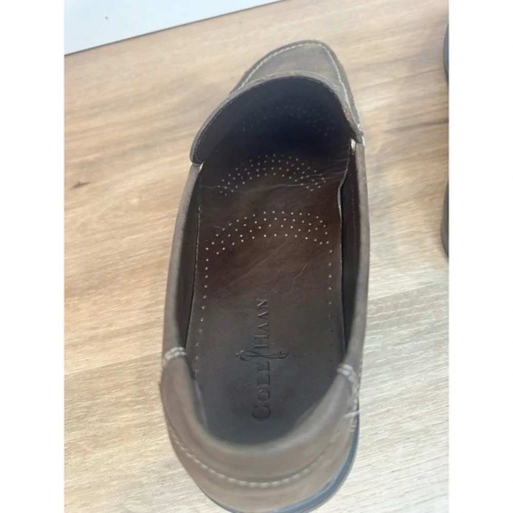Cole Haan Leather Loafer Men 11.5‎ Brown Nike Air Slip On Shoes Business Classic